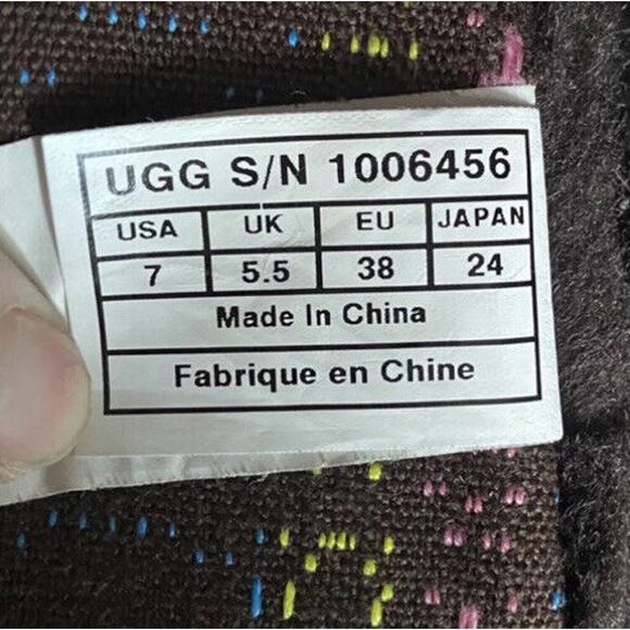 UGG Lacy Boot Nordic Fair Isle Blanket Woven Fabric Faux Fur Warm Sz 7 limited - Picture 7 of 12